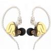 imageLinsoul KZ ZSN PRO X Dual Driver 1BA1DD Hybrid Metal Earphones HiFi inEar Monitor with Detachable Recessed 2Pin CableZinc Alloy Panel Without Mic GreyGold