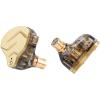 imageLinsoul KZ ZSN PRO X Dual Driver 1BA1DD Hybrid Metal Earphones HiFi inEar Monitor with Detachable Recessed 2Pin CableZinc Alloy Panel Without Mic GreyGold