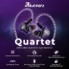 imageLinsoul Kiwi Ears Quartet 2DD2BA Hybrid InEar Monitor HiFi Earphones with Handcrafted Resin Shell Detachable OFC Silverplated IEM Cable for Audiophile Musician DJ Studio Gaming Purple Quartet