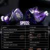 imageLinsoul Kiwi Ears Quartet 2DD2BA Hybrid InEar Monitor HiFi Earphones with Handcrafted Resin Shell Detachable OFC Silverplated IEM Cable for Audiophile Musician DJ Studio Gaming Purple Quartet
