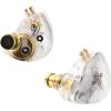 imageLinsoul TANGZU Waner SG HiFi 10mm Dynamic Driver PET Diaphragm inEar Earphone with Ergonomic Shape Detachable Recessed 2Pin OFC Braided Cable for Audiophile Musician DJ StageWhite Without MicWhite