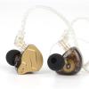 imageLinsoul KZ ZSN PRO X Dual Driver 1BA1DD Hybrid Metal Earphones HiFi inEar Monitor with Detachable Recessed 2Pin CableZinc Alloy Panel Without Mic GreyGold