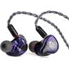 imageLinsoul Kiwi Ears Quartet 2DD2BA Hybrid InEar Monitor HiFi Earphones with Handcrafted Resin Shell Detachable OFC Silverplated IEM Cable for Audiophile Musician DJ Studio Gaming Purple Quartet