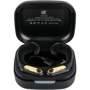 imageLinsoul KZ AZ15 Upgraded Bluetooth 52 Wireless Earhook with Charging Case for IEMs Earphones Long Battery Life One Click Operation Recessed 2pin for ZS10 PRO ZSN PRO Black AZ15