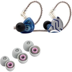 imageLinsoul KZ ZS10 Pro 4BA1DD 5 Driver in Ear MonitorWithout Mic Glare Blue  Kiwi Ears Flex Earbud Tips 3 Pairs SML Size