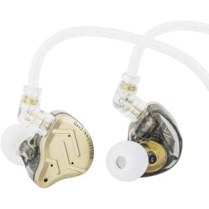 imageLinsoul KZ ZSN PRO 2 inEar Monitor 1BA1DD Hybrid Driver HiFi Earphones IEM Wired Earbud Detachable SilverPlated Recessed 2Pin Cable for AudiophileWithout Mic BlackGold