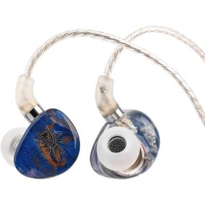 imageLinsoul Kiwi Ears x Crinacle Singolo in Ear Monitor 11mm Dynamic Driver Wired Earbuds HiFi IEM Gaming Earbuds with KARS Detachable IEM Cable for Musician Studio BlackBlue