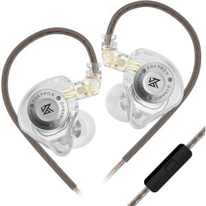 imageLinsoul KZ EDX Pro X in Ear Earphone Single Dynamic Driver HiFi inEar Monitor with Ergonomic Shape Wired Gaming Earbud Detachable Cable for Audiophile Grey with MicClear