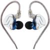 imageLinsoul KZ ZSN Pro Dual Driver 1BA1DD Hybrid Metal Earphones HiFi inEar Monitor with Detachable Recessed 2Pin Cable Zin Alloy Panel Without Mic BlackBlue