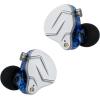 imageLinsoul KZ ZSN Pro Dual Driver 1BA1DD Hybrid Metal Earphones HiFi inEar Monitor with Detachable Recessed 2Pin Cable Zin Alloy Panel Without Mic BlackBlue