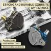 imageLinsoul KZ ZSN Pro Dual Driver 1BA1DD Hybrid Metal Earphones HiFi inEar Monitor with Detachable Recessed 2Pin Cable Zin Alloy Panel Without Mic BlackBlue