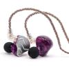 imageLinsoul KZ ZSN Pro Dual Driver 1BA1DD Hybrid Metal Earphones HiFi inEar Monitor with Detachable Recessed 2Pin Cable Zin Alloy Panel Without Mic BlackPurple