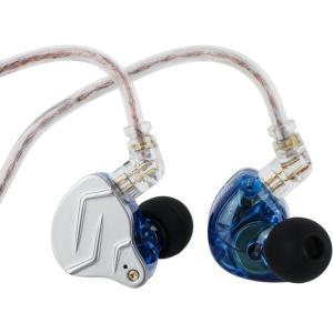 imageLinsoul KZ ZSN Pro Dual Driver 1BA1DD Hybrid Metal Earphones HiFi inEar Monitor with Detachable Recessed 2Pin Cable Zin Alloy Panel Without Mic BlackBlue