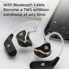 imageLinsoul KZ ZAS 7BA1DD inEar Monitor HiFi Bass Earbuds Gaming Earbuds Hybrid IEM Earphones with Recessed 2pin Cable for Audiophile MusicianWithout Mic BlackBlack