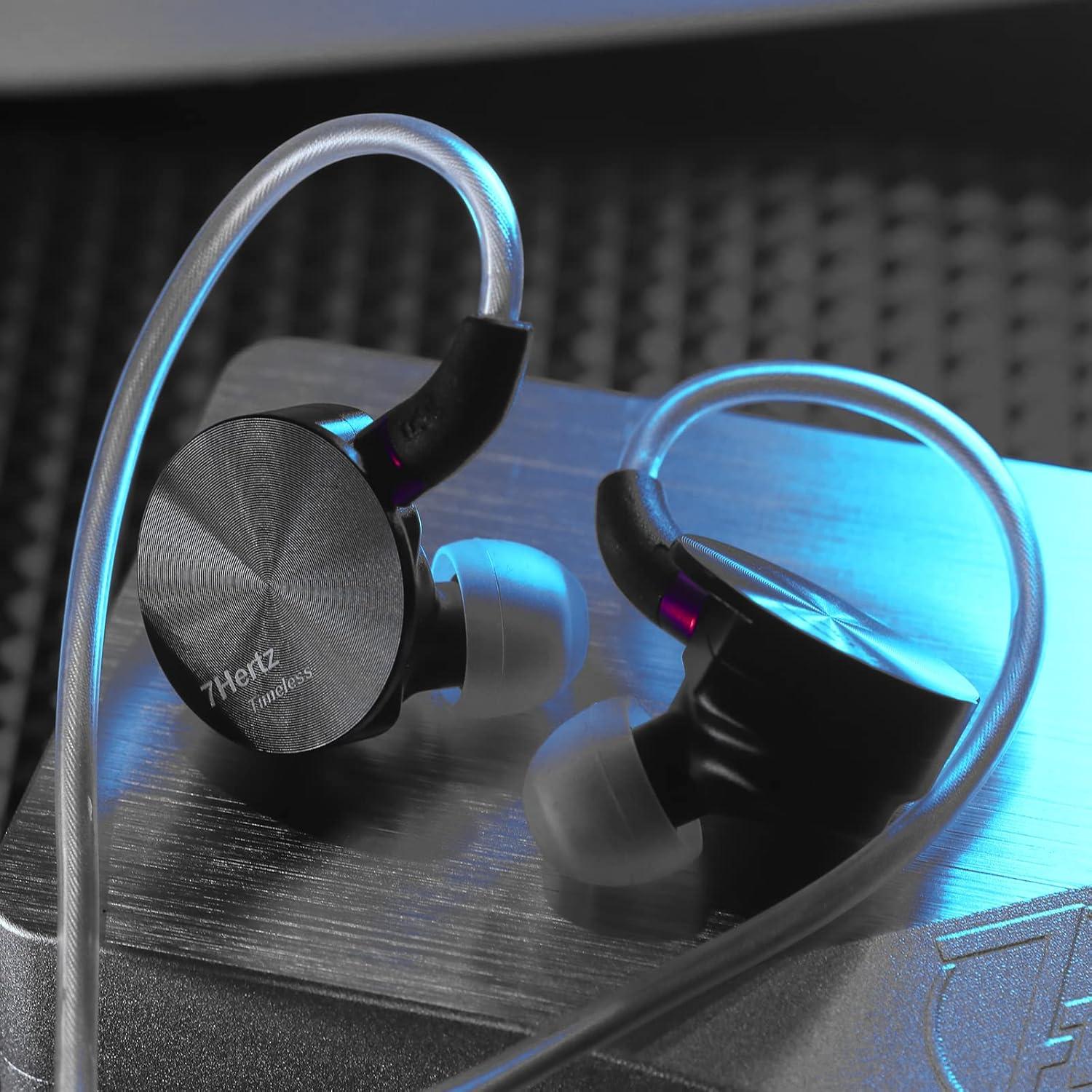 imageLinsoul 7HZ Timeless 142mm Planar HiFi inEar Earphone with CNC Aluminum Shell Detachable MMCX Cable 25mm