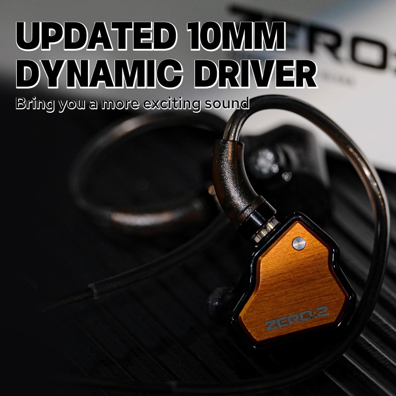 imageLinsoul 7Hz x Crinacle Zero2 in Ear Monitor Updated 10mm Dynamic Driver IEM Wired Earbuds Earphones Gaming Earbuds OFC IEM Cable with Microphone for MusicianTypec MIC BlueOrange
