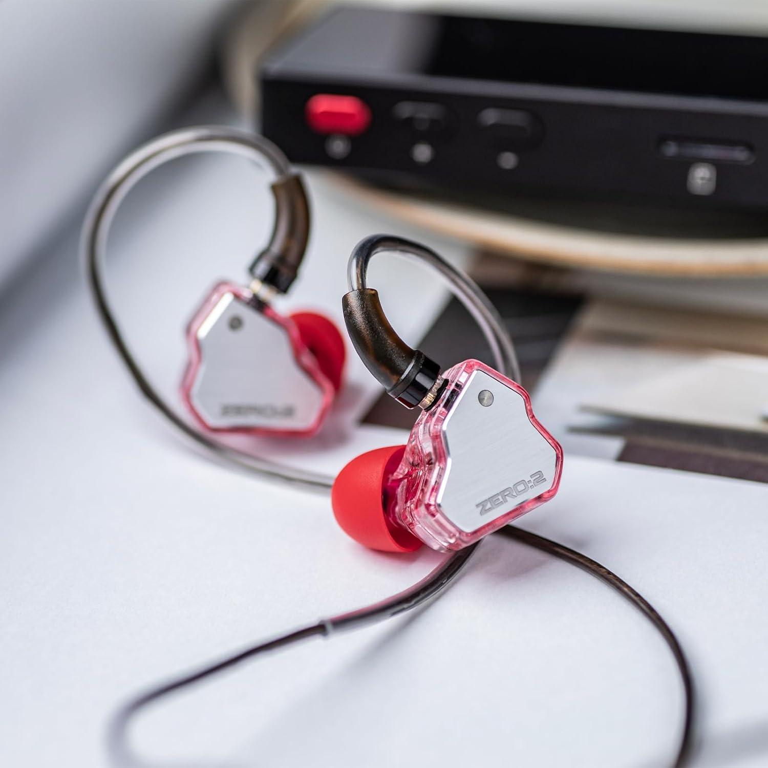 imageLinsoul 7Hz x Crinacle Zero2 in Ear Monitor Updated 10mm Dynamic Driver IEM Wired Earbuds Earphones Gaming Earbuds OFC IEM Cable with Microphone for MusicianTypec MIC BluePink