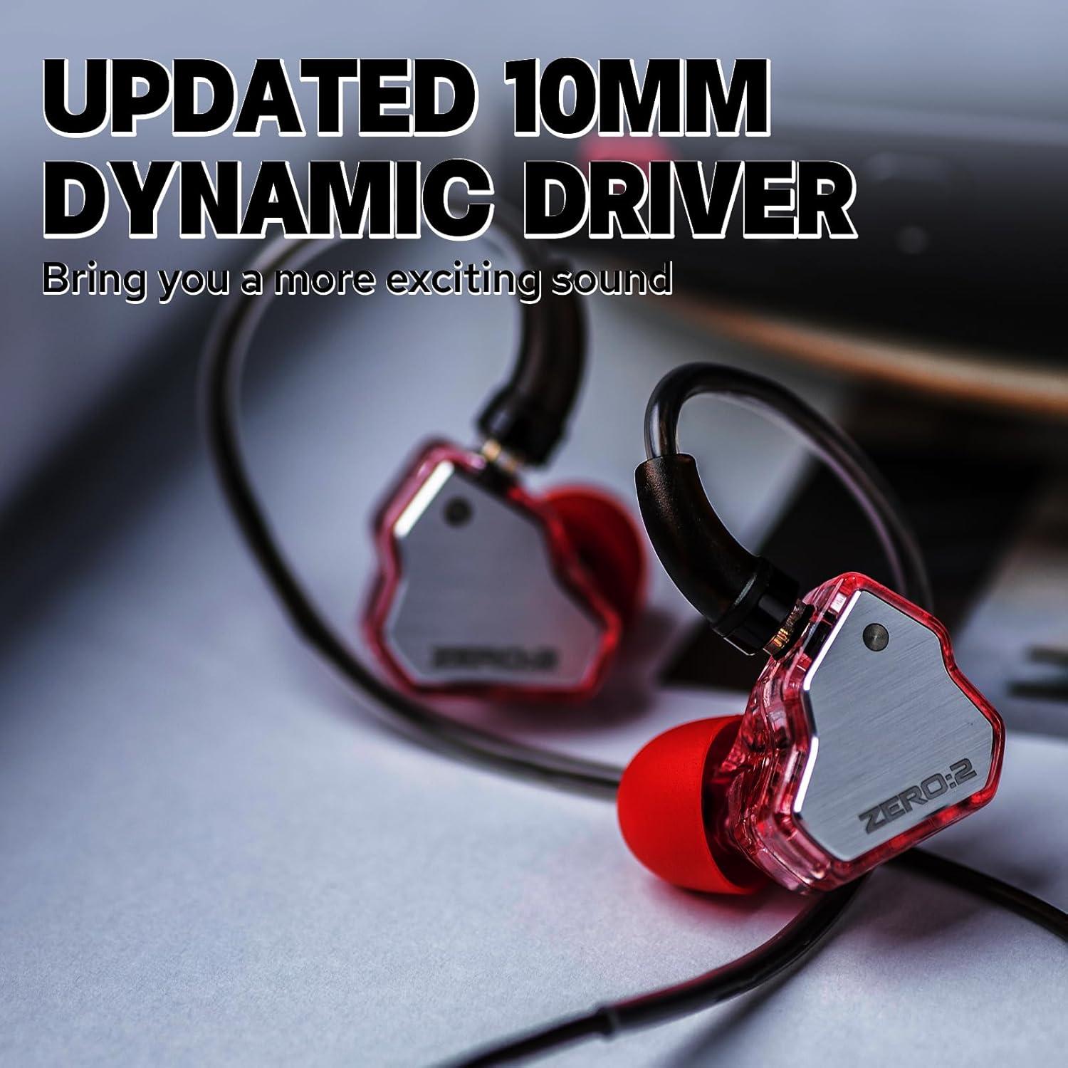 imageLinsoul 7Hz x Crinacle Zero2 in Ear Monitor Updated 10mm Dynamic Driver IEM Wired Earbuds Earphones Gaming Earbuds OFC IEM Cable with Microphone for Musician BluePink