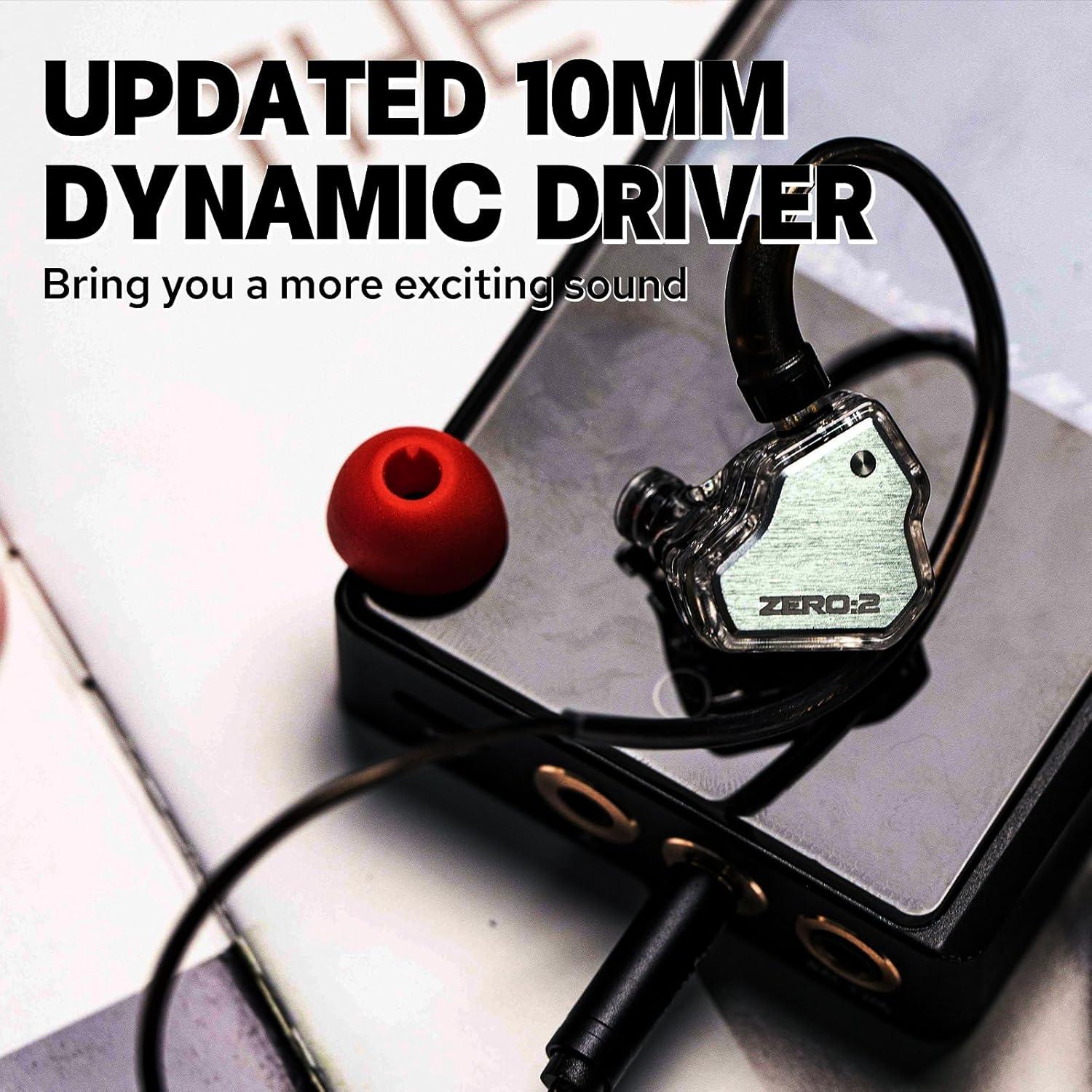 imageLinsoul 7Hz x Crinacle Zero2 in Ear Monitor Updated 10mm Dynamic Driver IEM Wired Earbuds Earphones Gaming Earbuds OFC IEM Cable with Microphone for MusicianTypec MIC BlueSilver