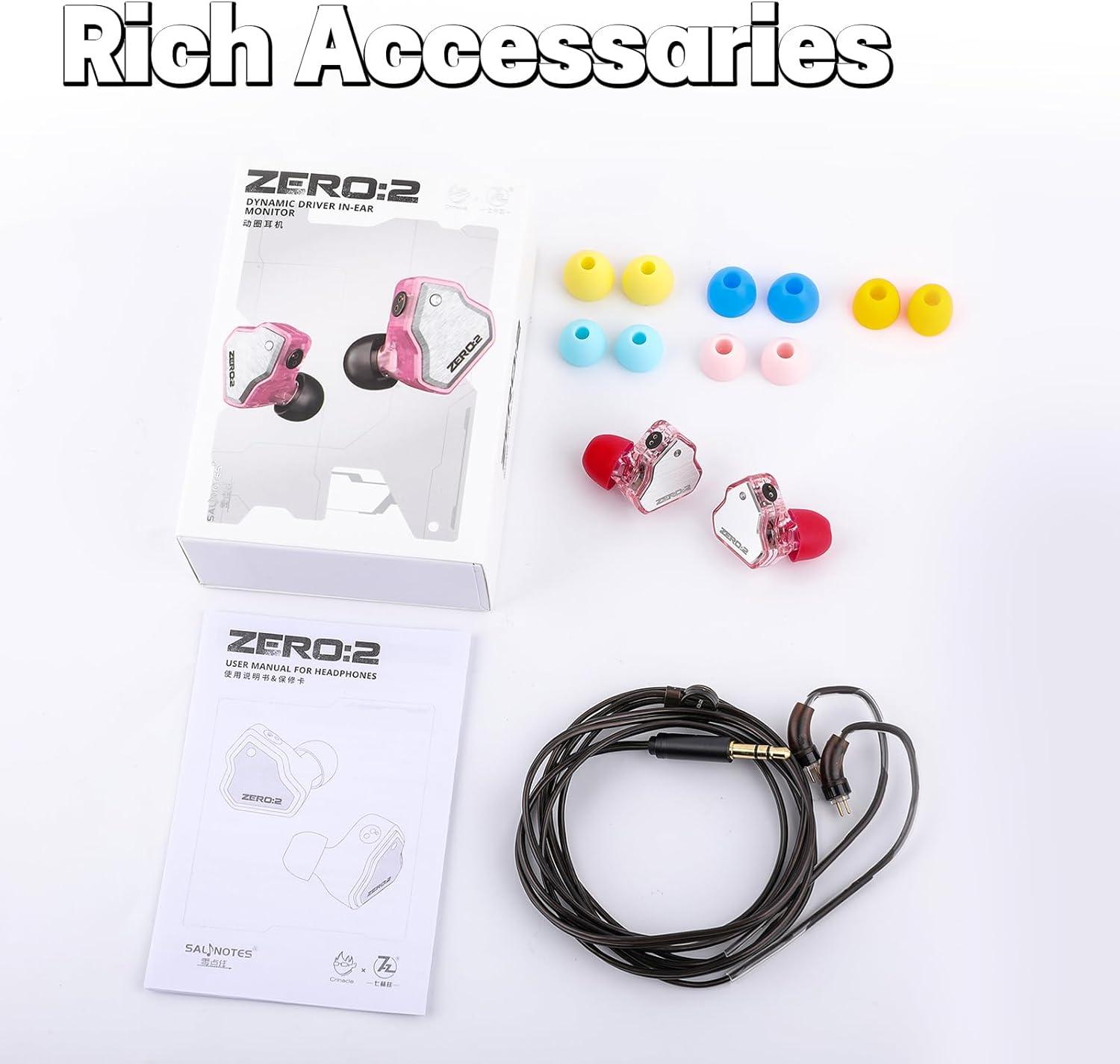 imageLinsoul 7Hz x Crinacle Zero2 in Ear Monitor Updated 10mm Dynamic Driver IEM Wired Earbuds Earphones Gaming Earbuds OFC IEM Cable with Microphone for Musician BluePink