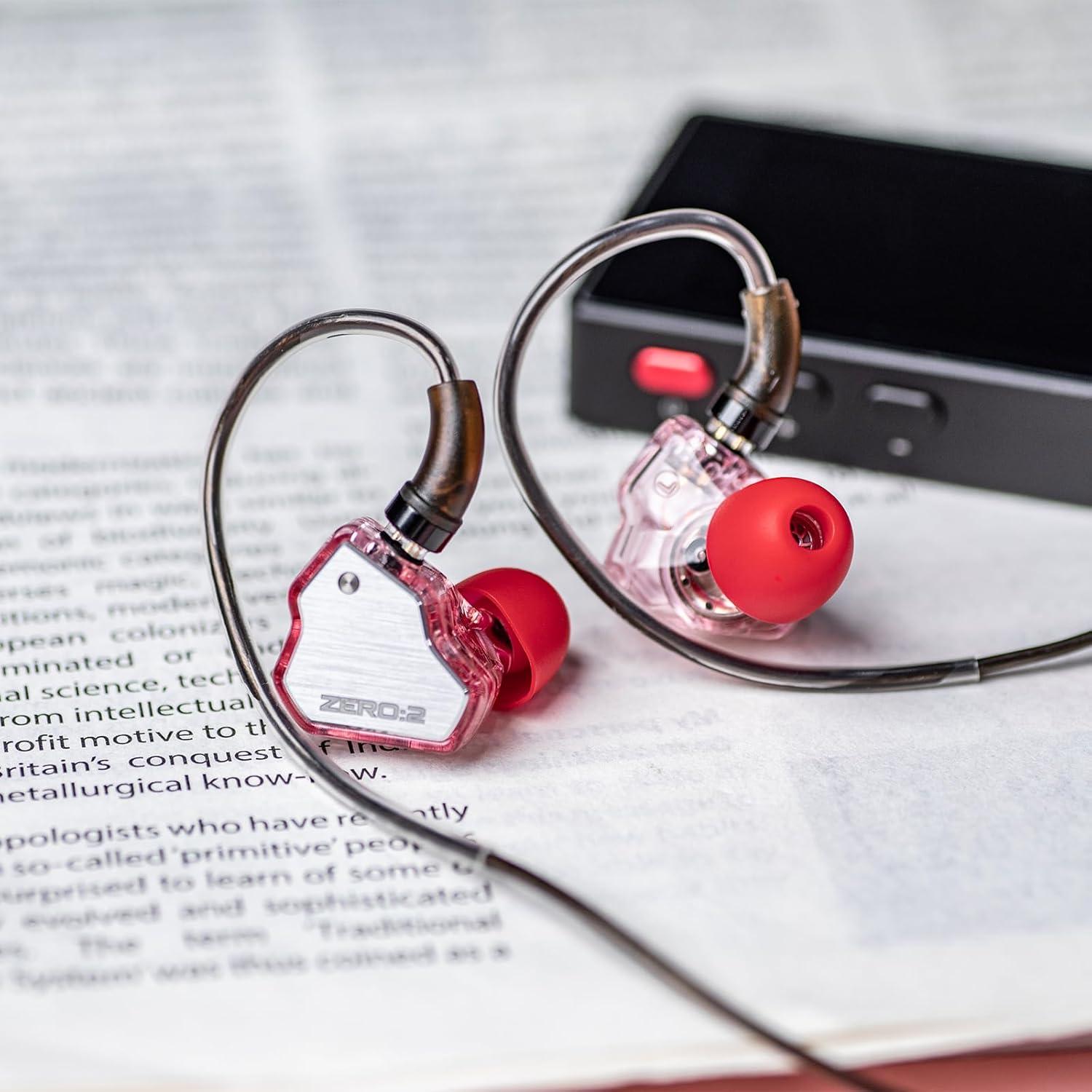 imageLinsoul 7Hz x Crinacle Zero2 in Ear Monitor Updated 10mm Dynamic Driver IEM Wired Earbuds Earphones Gaming Earbuds OFC IEM Cable with Microphone for MusicianTypec MIC BluePink