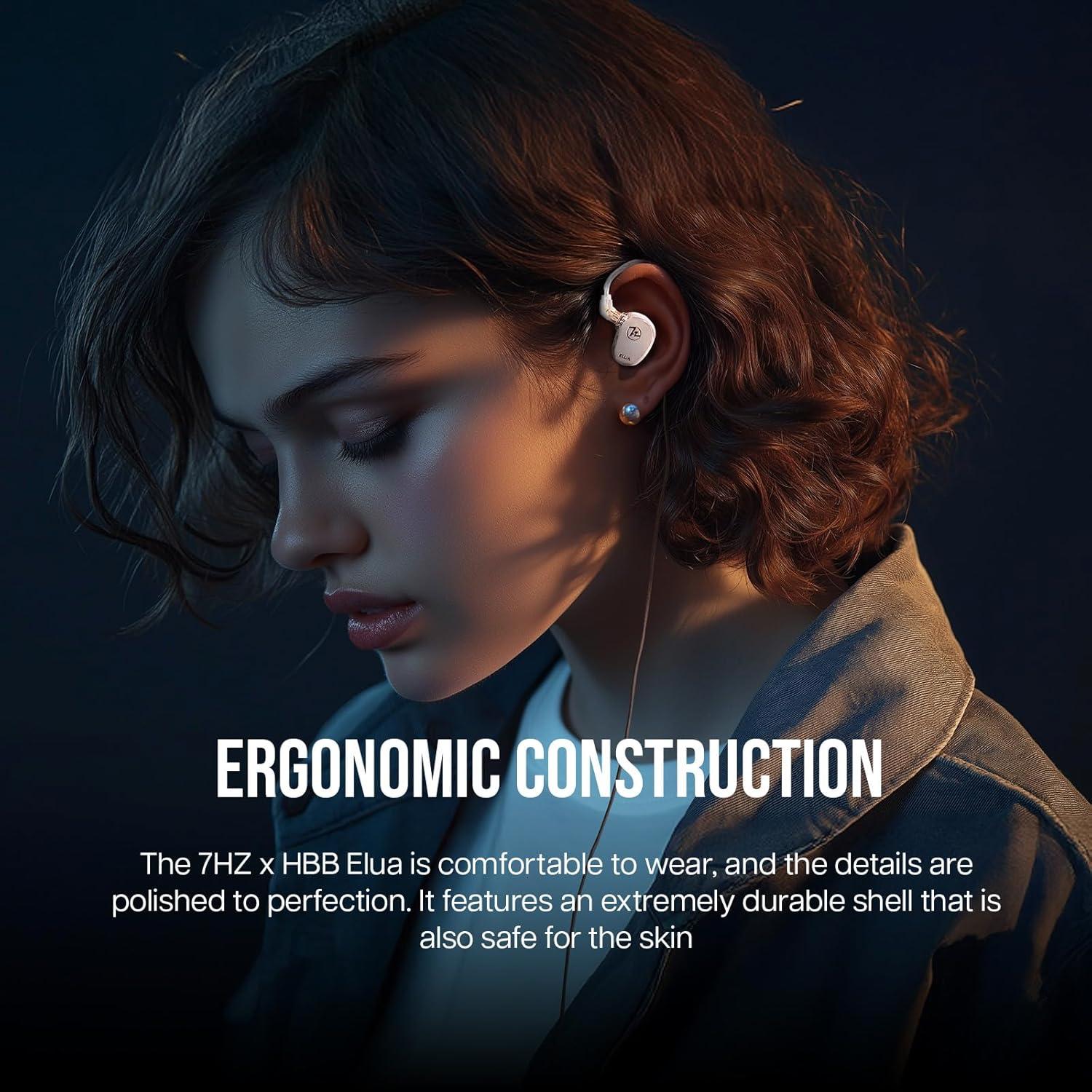 imageLinsoul 7Hz x HBB Elua in Ear Monitor 10mm  8mm Dual Dynamic Driver IEM Earphones HiFi Wired Earbuds Gaming Earbuds with 2 Pin Detachable Cable for Audiophile Studio Engineer