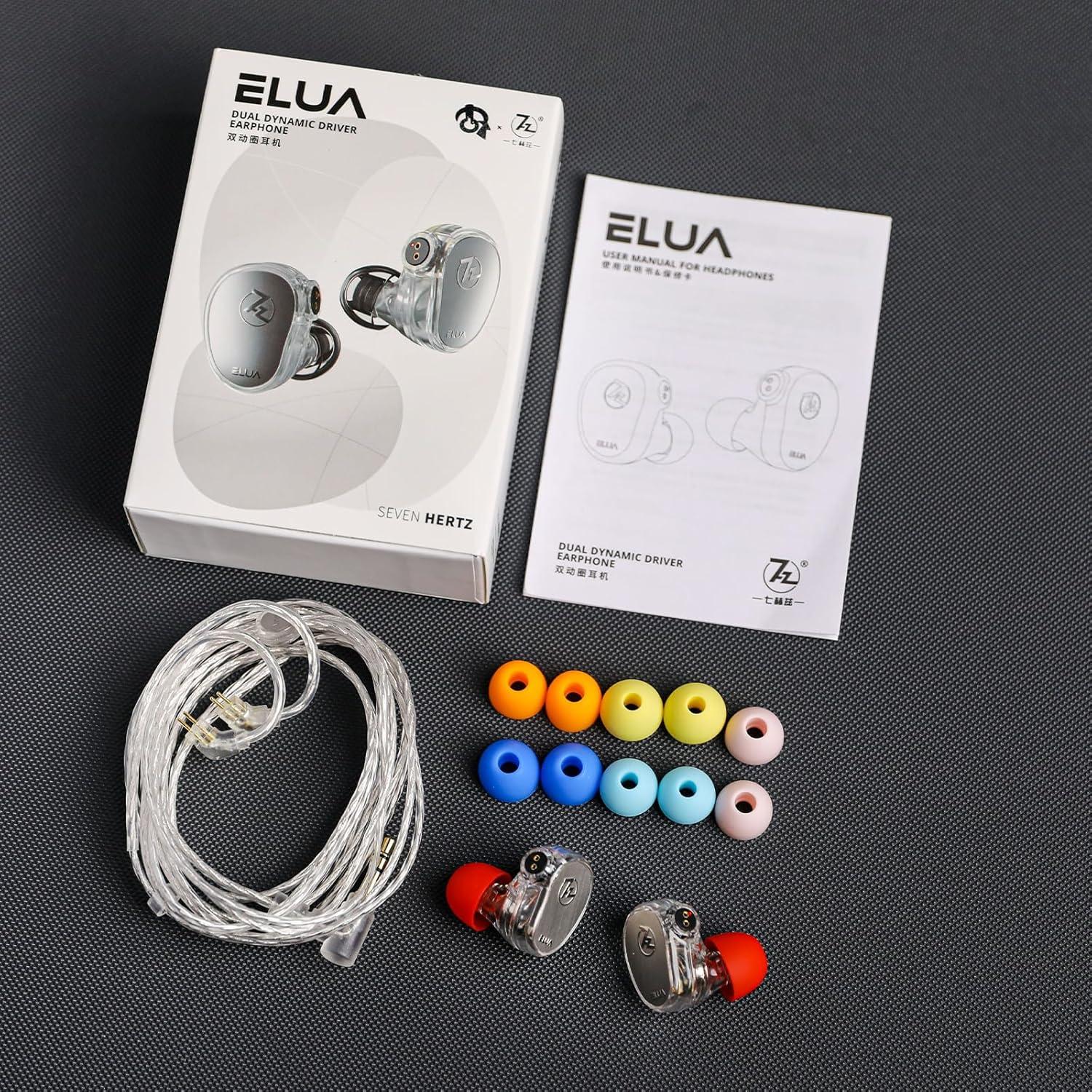 imageLinsoul 7Hz x HBB Elua in Ear Monitor 10mm  8mm Dual Dynamic Driver IEM Earphones HiFi Wired Earbuds Gaming Earbuds with 2 Pin Detachable Cable for Audiophile Studio Engineer