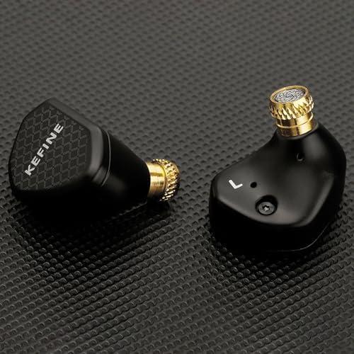 imageLinsoul Kefine Klean in Ear Monitor10mm DLC Diaphragm Dynamic Driver HiFi IEM HeadphonesWired Gaming Earbuds with Replaceable Tuning Nozzles Detachable SilverPlated Cable for Musician Audiophile