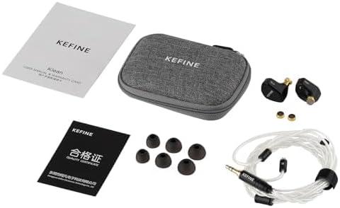 imageLinsoul Kefine Klean in Ear Monitor10mm DLC Diaphragm Dynamic Driver HiFi IEM HeadphonesWired Gaming Earbuds with Replaceable Tuning Nozzles Detachable SilverPlated Cable for Musician Audiophile