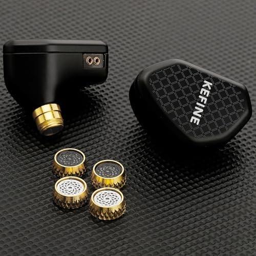 imageLinsoul Kefine Klean in Ear Monitor10mm DLC Diaphragm Dynamic Driver HiFi IEM HeadphonesWired Gaming Earbuds with Replaceable Tuning Nozzles Detachable SilverPlated Cable for Musician Audiophile