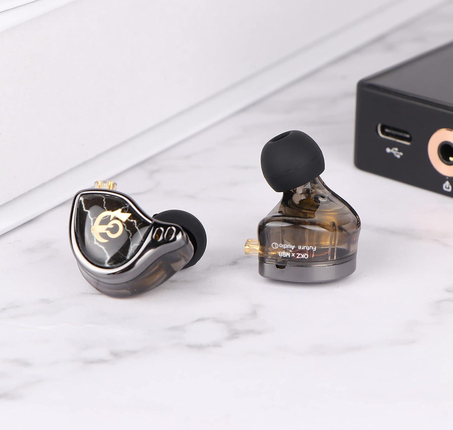 imageLinsoul QKZ x HBB 10mm TitaniumCoated Diaphragm HiFi inEar Monitor Earphones with SemiOpen Cavity Detachable Recessed 2Pin SilverPlated Cable Noise Canceling for AudiophileWithout MicWithout Mic