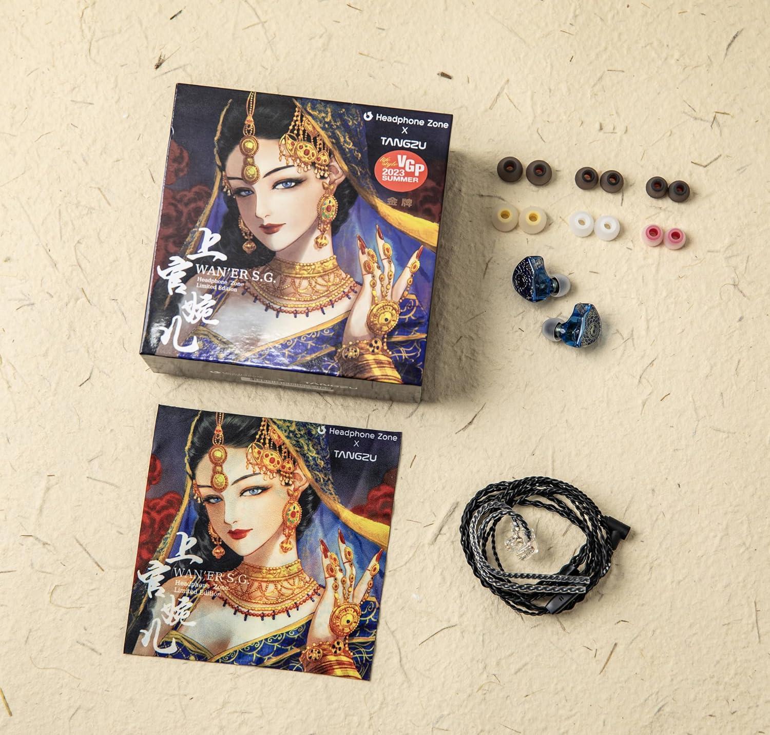 imageLinsoul TANGZU Waner SG HiFi 10mm Dynamic Driver PET Diaphragm inEar Earphone with Ergonomic Shape Detachable Recessed 2Pin OFC Braided Cable for Audiophile Musician DJ StageBlue with Mic