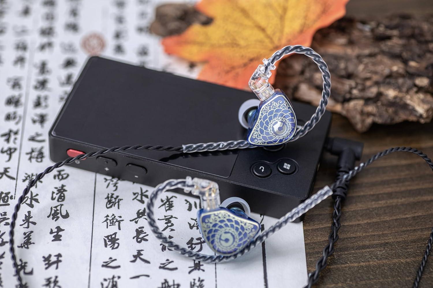 imageLinsoul TANGZU Waner SG HiFi 10mm Dynamic Driver PET Diaphragm inEar Earphone with Ergonomic Shape Detachable Recessed 2Pin OFC Braided Cable for Audiophile Musician DJ StageBlue with Mic