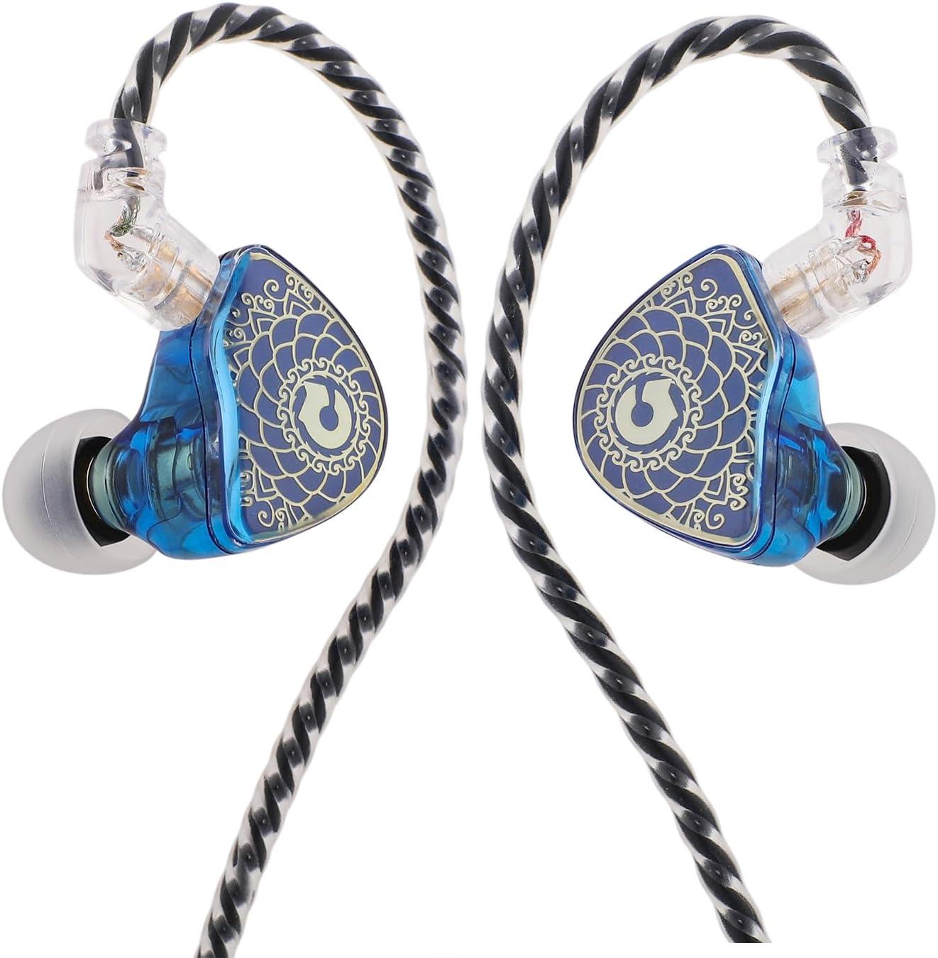 imageLinsoul TANGZU Waner SG HiFi 10mm Dynamic Driver PET Diaphragm inEar Earphone with Ergonomic Shape Detachable Recessed 2Pin OFC Braided Cable for Audiophile Musician DJ StageBlue with Mic