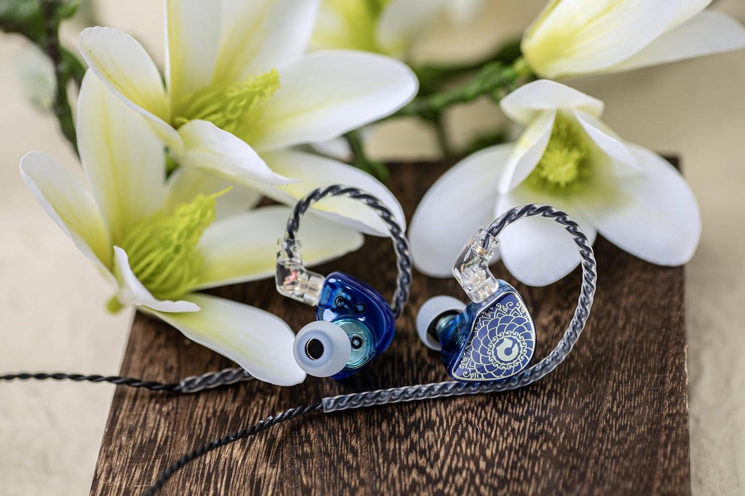 imageLinsoul TANGZU Waner SG HiFi 10mm Dynamic Driver PET Diaphragm inEar Earphone with Ergonomic Shape Detachable Recessed 2Pin OFC Braided Cable for Audiophile Musician DJ StageBlue with Mic