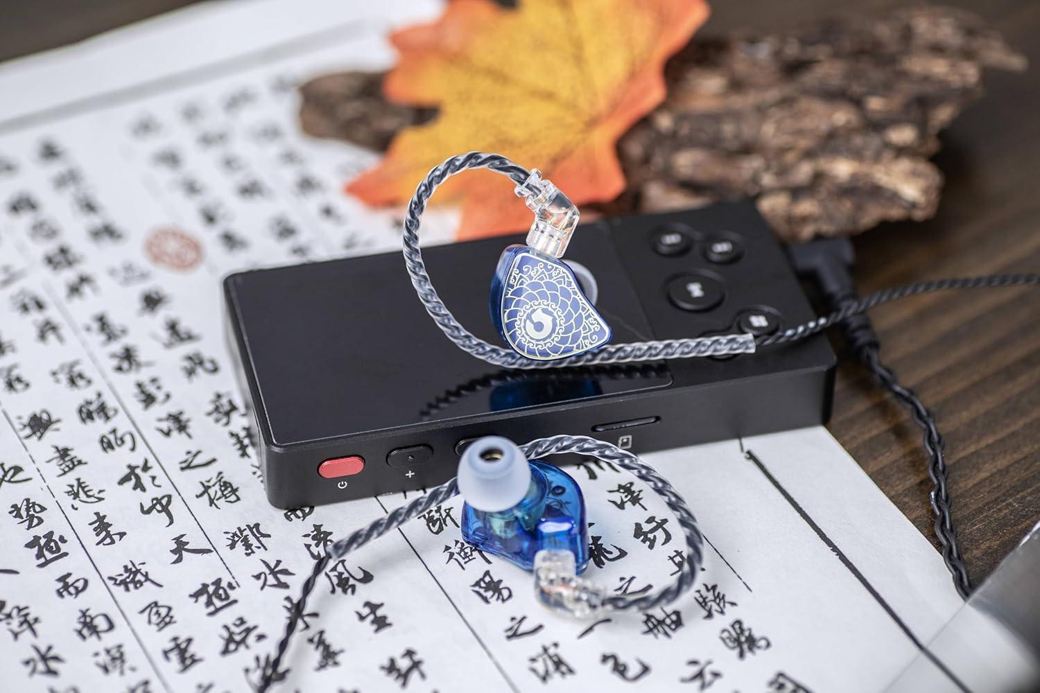 imageLinsoul TANGZU Waner SG HiFi 10mm Dynamic Driver PET Diaphragm inEar Earphone with Ergonomic Shape Detachable Recessed 2Pin OFC Braided Cable for Audiophile Musician DJ StageBlue with Mic