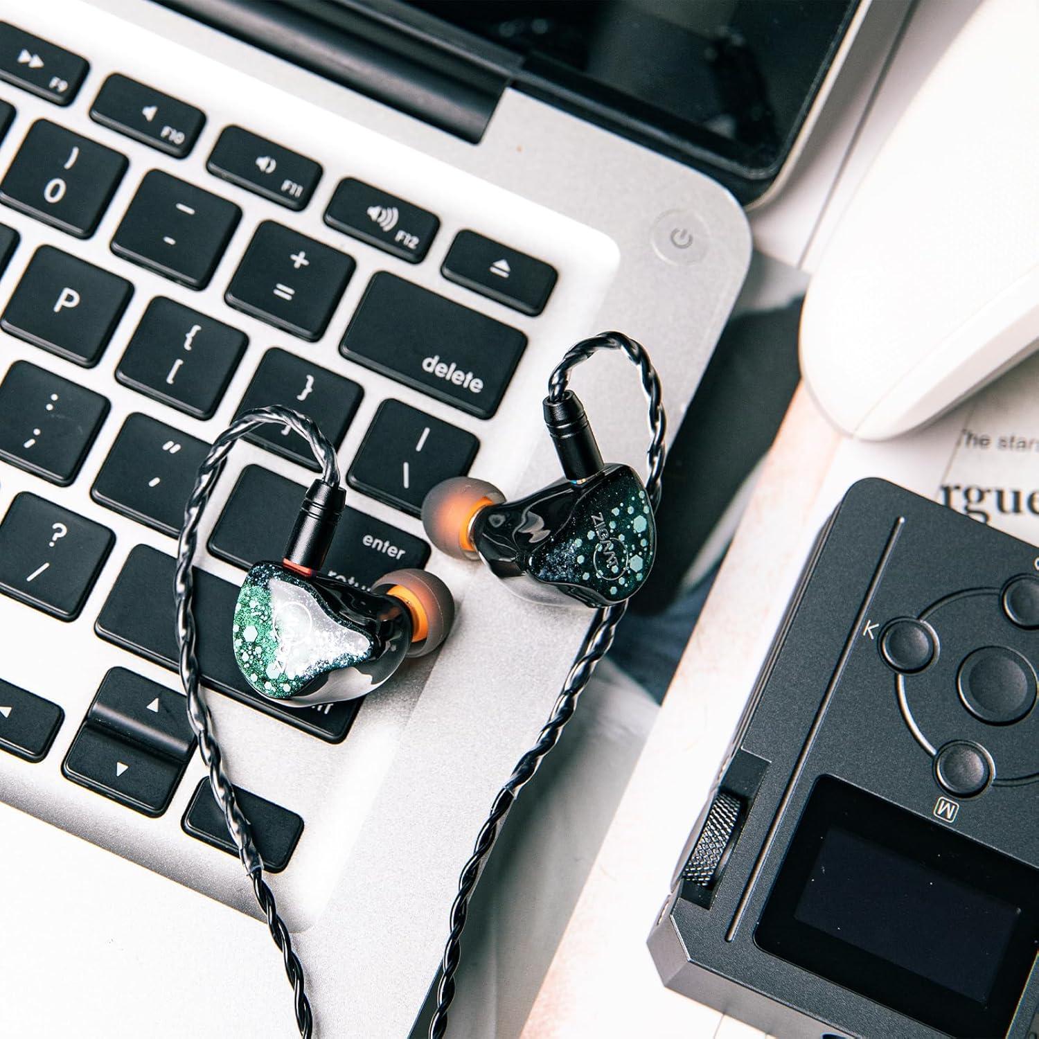 imageLinsoul ZiiGaat Arcanis in Ear Monitor Professional 2DD5BA Hybrid IEM Earphone Gaming Earbuds HiFi Wired Earbuds with Detachable Cable for Musicians Audiophiles