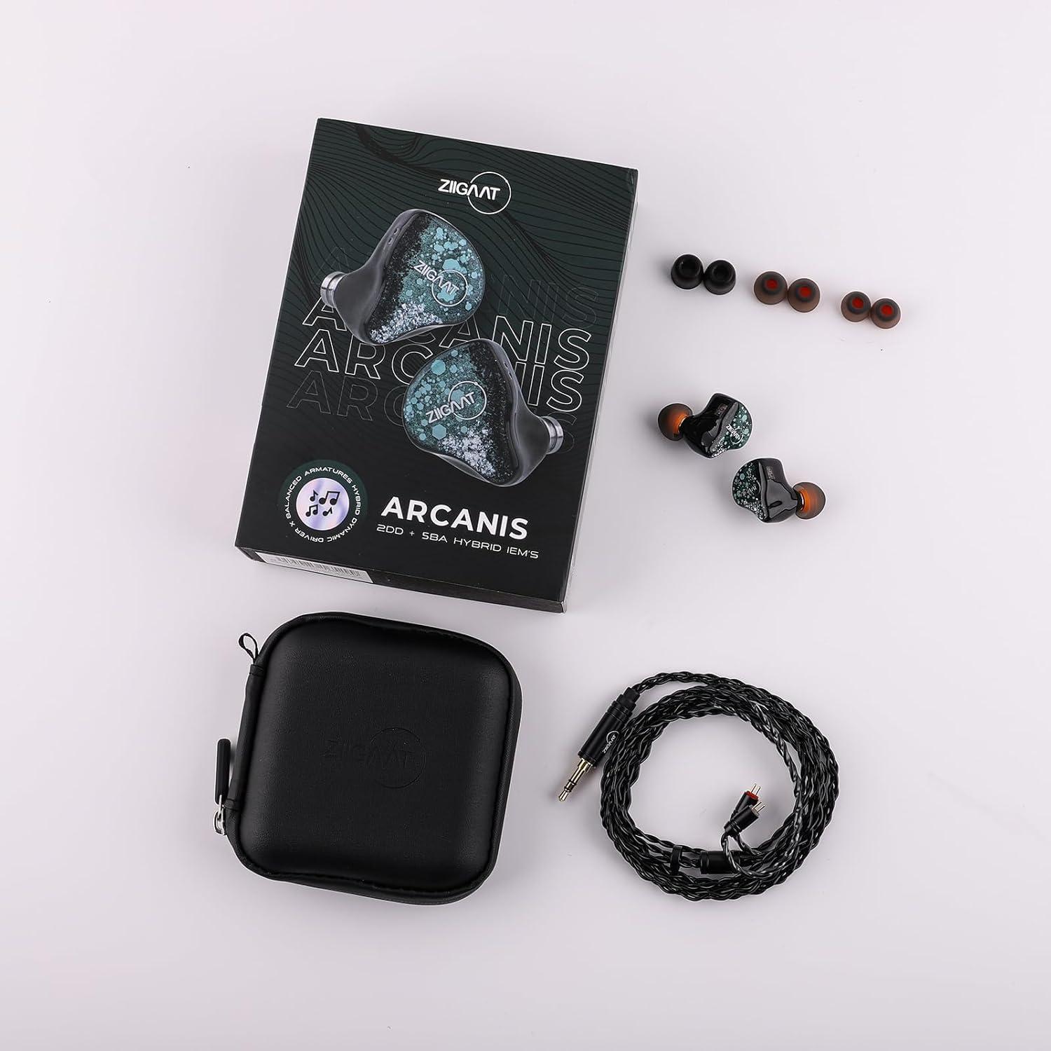 imageLinsoul ZiiGaat Arcanis in Ear Monitor Professional 2DD5BA Hybrid IEM Earphone Gaming Earbuds HiFi Wired Earbuds with Detachable Cable for Musicians Audiophiles