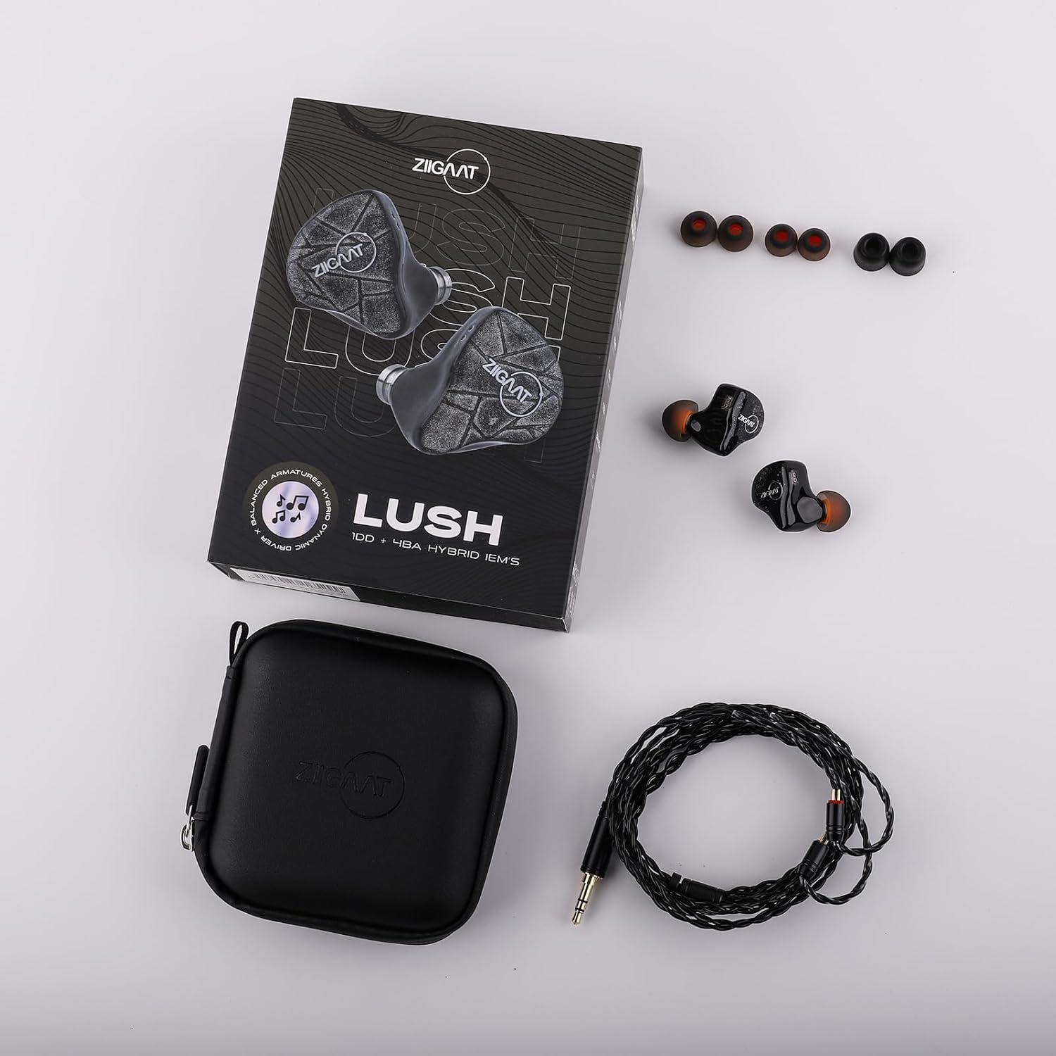 imageLinsoul ZiiGaat Lush in Ear Monitor 1DD4BA Hybrid Earphone IEM Studio Monitor Tunning Wired Earbuds with Detachable Cable for Professional Music Engineers Audiophiles SilverSilver Blue