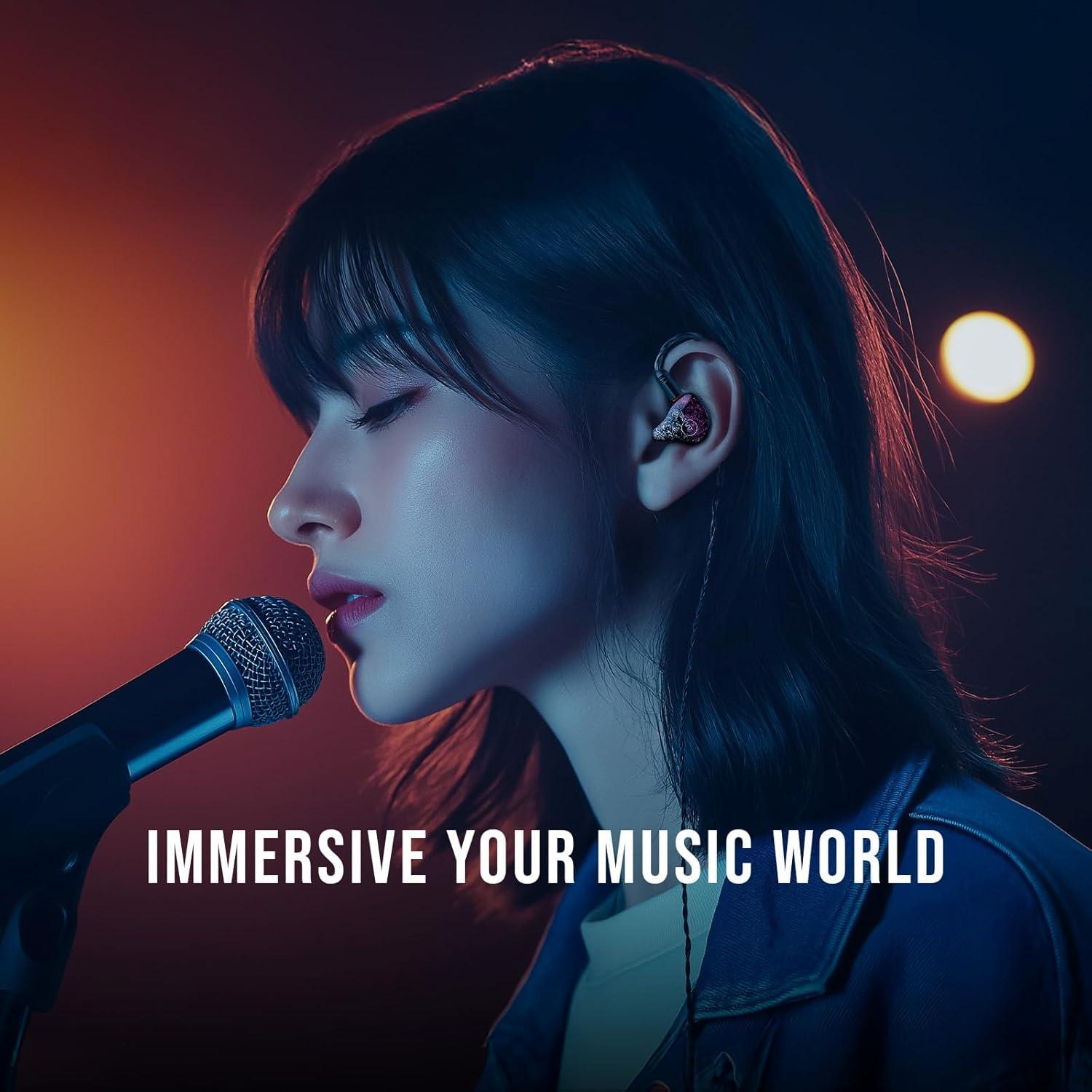 imageLinsoul ZiiGaat Odyssey InEar Monitor 1DD3BA Hybrid IEM Earphone Wired Gaming Earbuds Professional Sound Isolating Innerear Monitors with Detachable IEM Cable for Basslovers Musician Audiophile