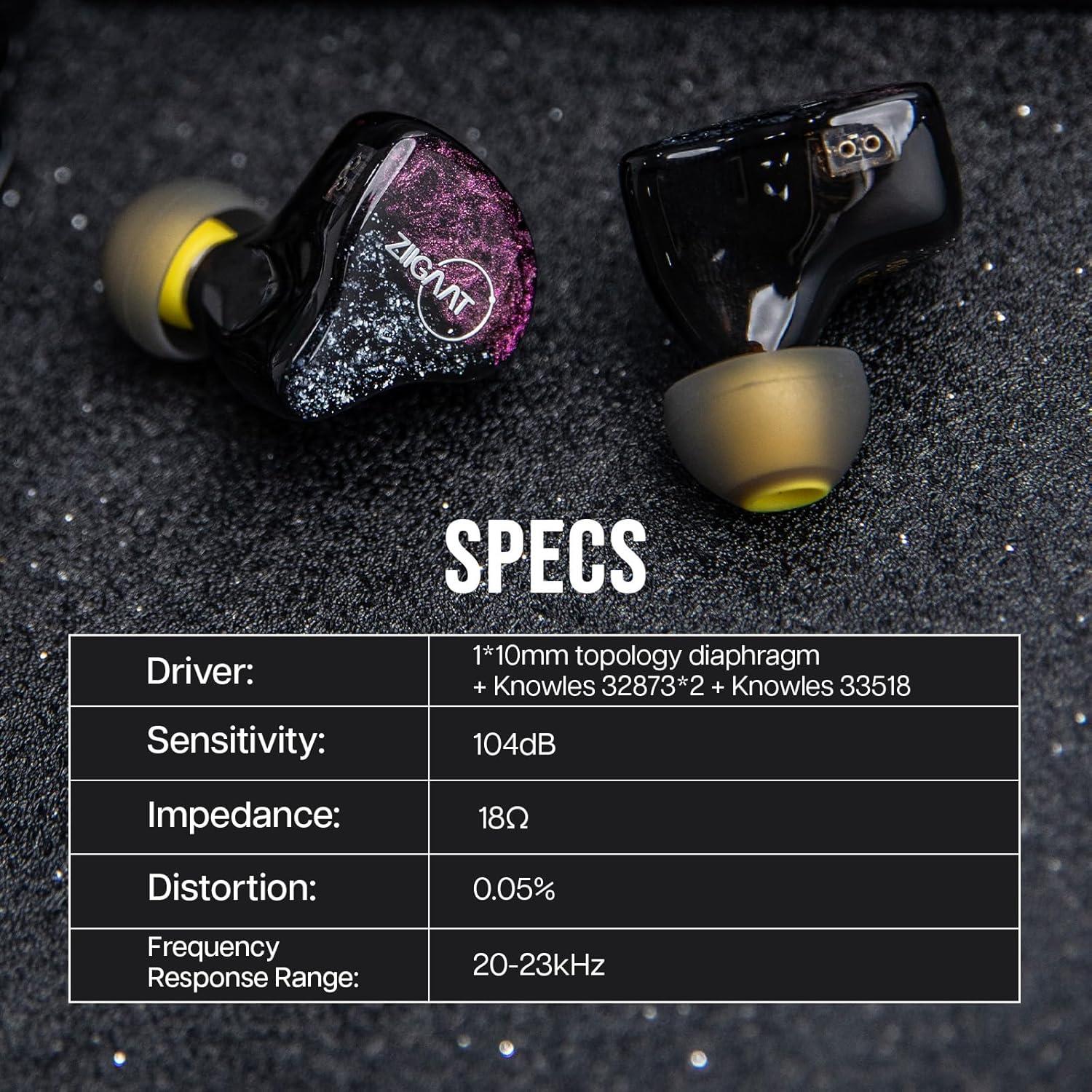 imageLinsoul ZiiGaat Odyssey InEar Monitor 1DD3BA Hybrid IEM Earphone Wired Gaming Earbuds Professional Sound Isolating Innerear Monitors with Detachable IEM Cable for Basslovers Musician Audiophile