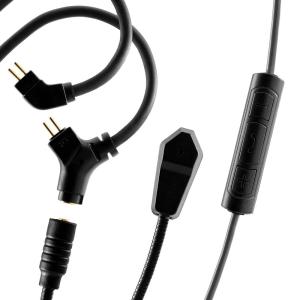 imageLinsoul KINERA Celest RUYI Microphone Cable 35mm Aux Mic Cable Volume Control Compatible with 2pin 078mm IEMs for Audiophile Studio Musician Mobile Phone Game Live Streaming 078mm 2pin Black