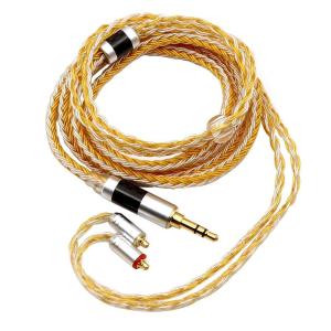 imageLinsoul Tripowin Zonie IEM Cable 16 Core Silver Plated Earphone Upgraded Cords 125m SPC in Ear Monitor Cable for 7HZ Timeless AE TINHIFI T2 PRO T3 T4MMCX 35mmGoldGold