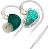 imageLinsoul KZ AS16 Pro Wired Earbuds 16BA Balanced Armature Drivers Earphones HiFi Bass in Ear Monitor Earphones with Detachable 075mm 2 pin Cable Black with MicCyan