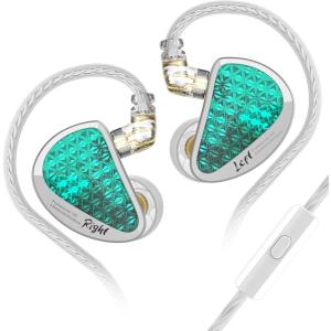 imageLinsoul KZ AS16 Pro Wired Earbuds 16BA Balanced Armature Drivers Earphones HiFi Bass in Ear Monitor Earphones with Detachable 075mm 2 pin Cable Black with MicCyan