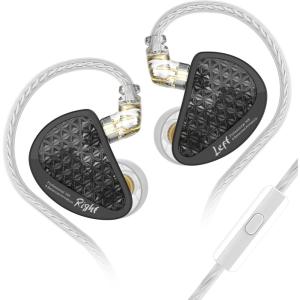 imageLinsoul KZ AS16 Pro Wired Earbuds 16BA Balanced Armature Drivers Earphones HiFi Bass in Ear Monitor Earphones with Detachable 075mm 2 pin Cable Black with MicBlack