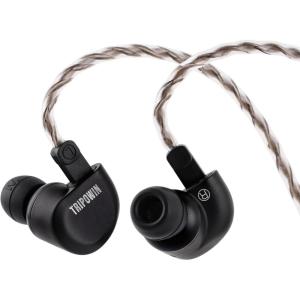 imageLinsoul Tripowin Ruta10 in Ear Monitor 10mm LCP Dynamic Driver IEM Earphones HiFi Wired Earbuds with CNC Alloy Shell and Detachable Silver Plated Cable for Musician Audiophile BlackBlack