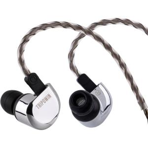imageLinsoul Tripowin Ruta10 in Ear Monitor 10mm LCP Dynamic Driver IEM Earphones HiFi Wired Earbuds with CNC Alloy Shell and Detachable Silver Plated Cable for Musician Audiophile BlackSilver