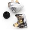 imageLinsoul KZ ZSX 5BA1DD 6 Driver Hybrid inEar HiFi Earphones with Zinc Alloy Faceplate Recessed 2 Pin Detachable Cable for Audiophile Musician with Mic CyanBlack