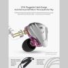 imageLinsoul KZ ZSX 5BA1DD 6 Driver Hybrid inEar HiFi Earphones with Zinc Alloy Faceplate Recessed 2 Pin Detachable Cable for Audiophile Musician with Mic CyanPurple